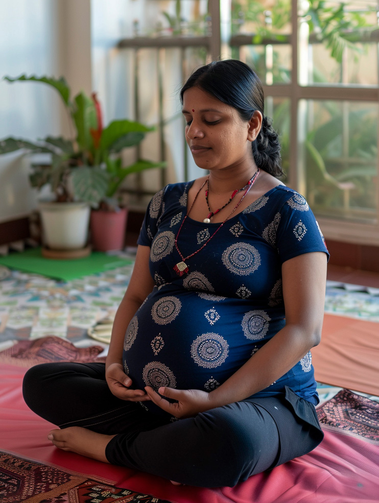 Yagna Pregnant woman in meditation pose